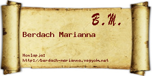 Berdach Marianna névjegykártya